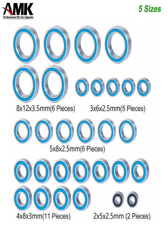 AMK 30Pcs UTB18 Metal Ball Bearings Kit, Rubber Sealed Axial Capra Wheel Bearings Set for 1/18 RC Crawler Unlimited Trail Buggy Upgrades - Image 3